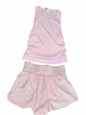 Yogalicious Soft Pale Pink Tank & Shorts Set